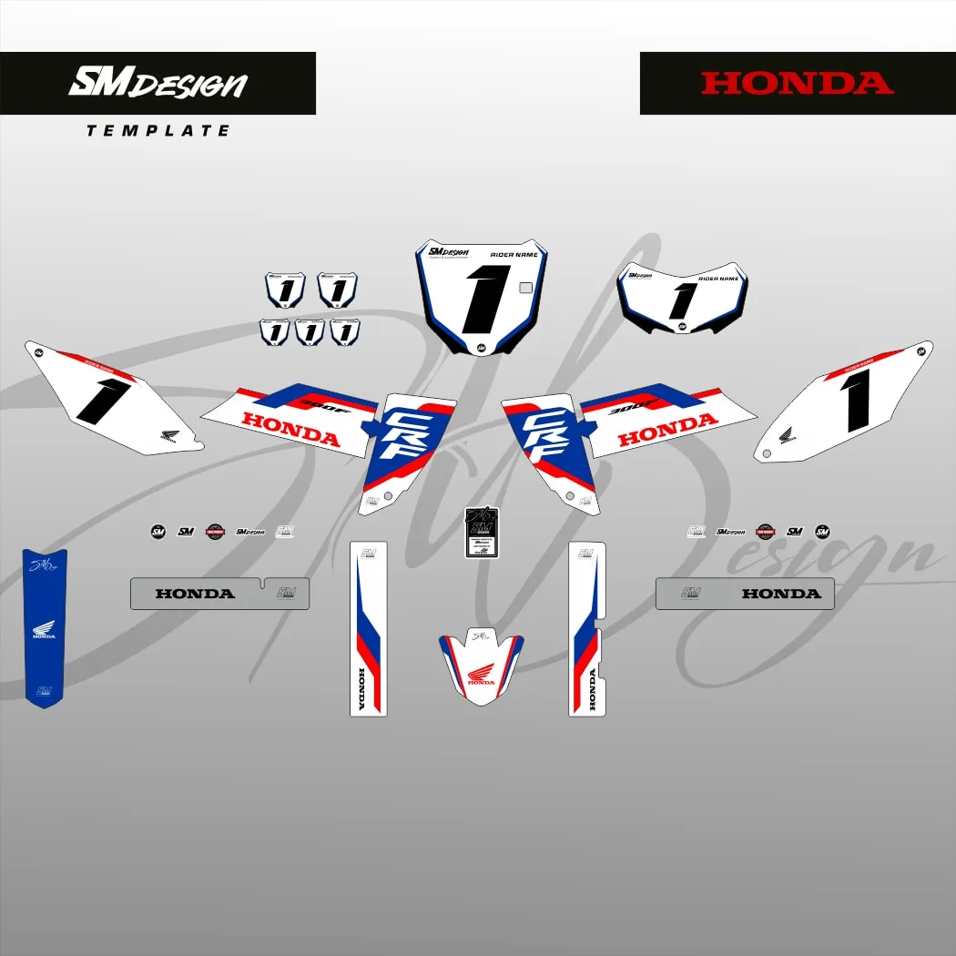 Kit Sticker Honda CRF300F #1 — Branco