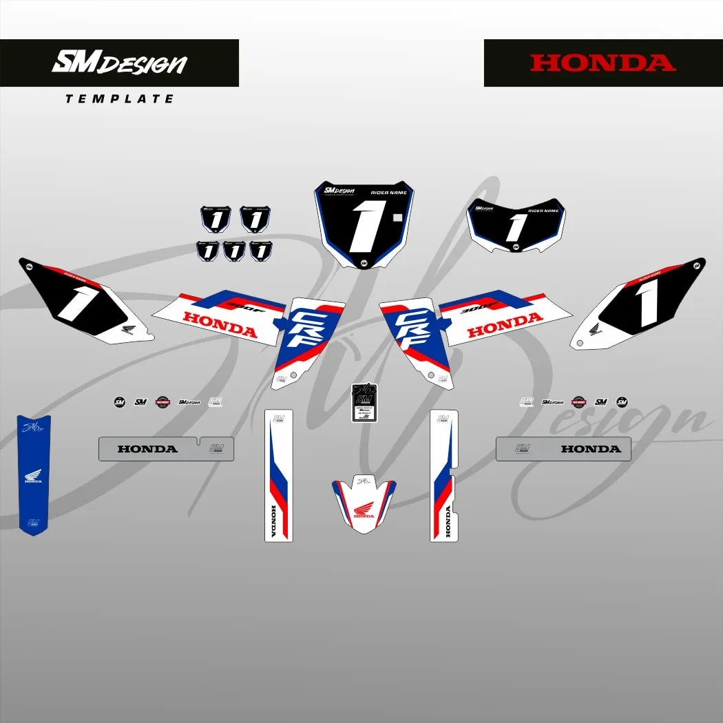 Kit Sticker Honda CRF300F #1 — Preto