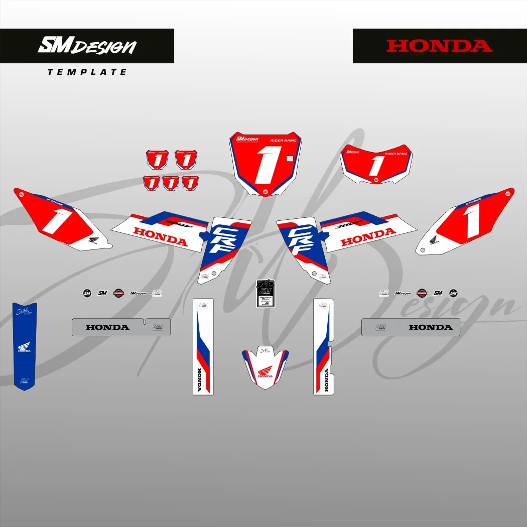 Kit Sticker Honda CRF300F #1 — Vermelho