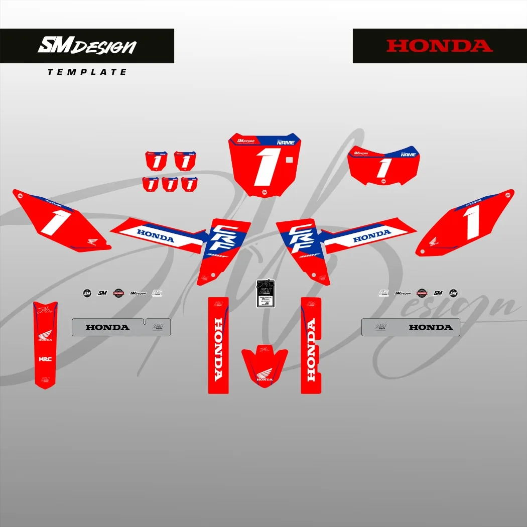 Kit Sticker Honda CRF300F #2 — Vermelho