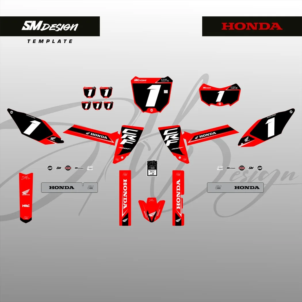 Kit Sticker Honda CRF300F #3 — Preto