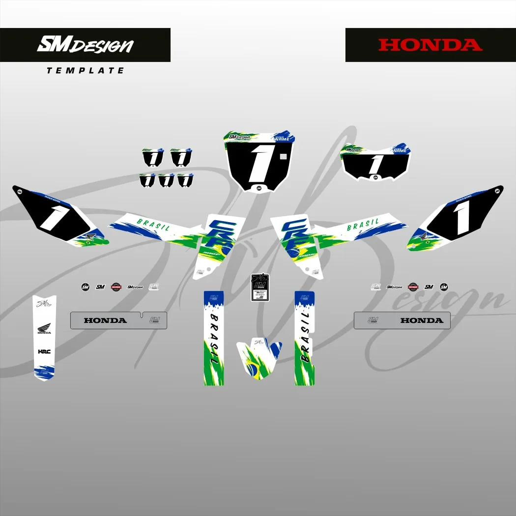 Kit Sticker Honda CRF300F #4 — Preto