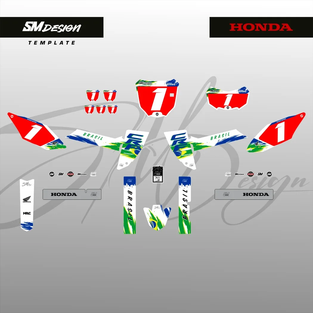 Kit Sticker Honda CRF300F #4 — Vermelho