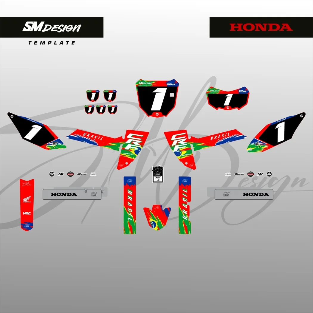 Kit Sticker Honda CRF300F #5 — Preto