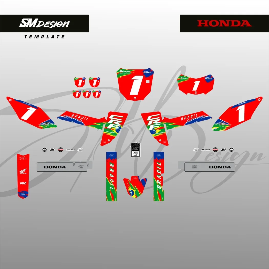 Kit Sticker Honda CRF300F #5 — Vermelho