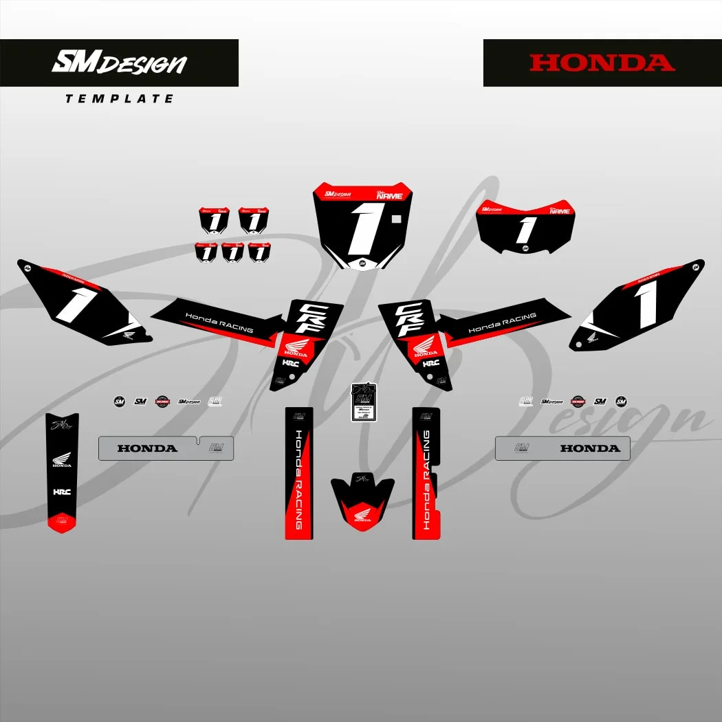 Kit Sticker Honda CRF300F #7 — Preto