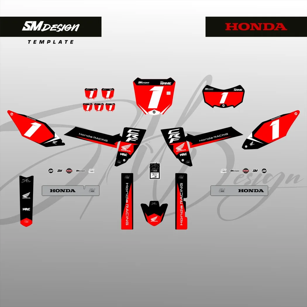 Kit Sticker Honda CRF300F #7 — Vermelho