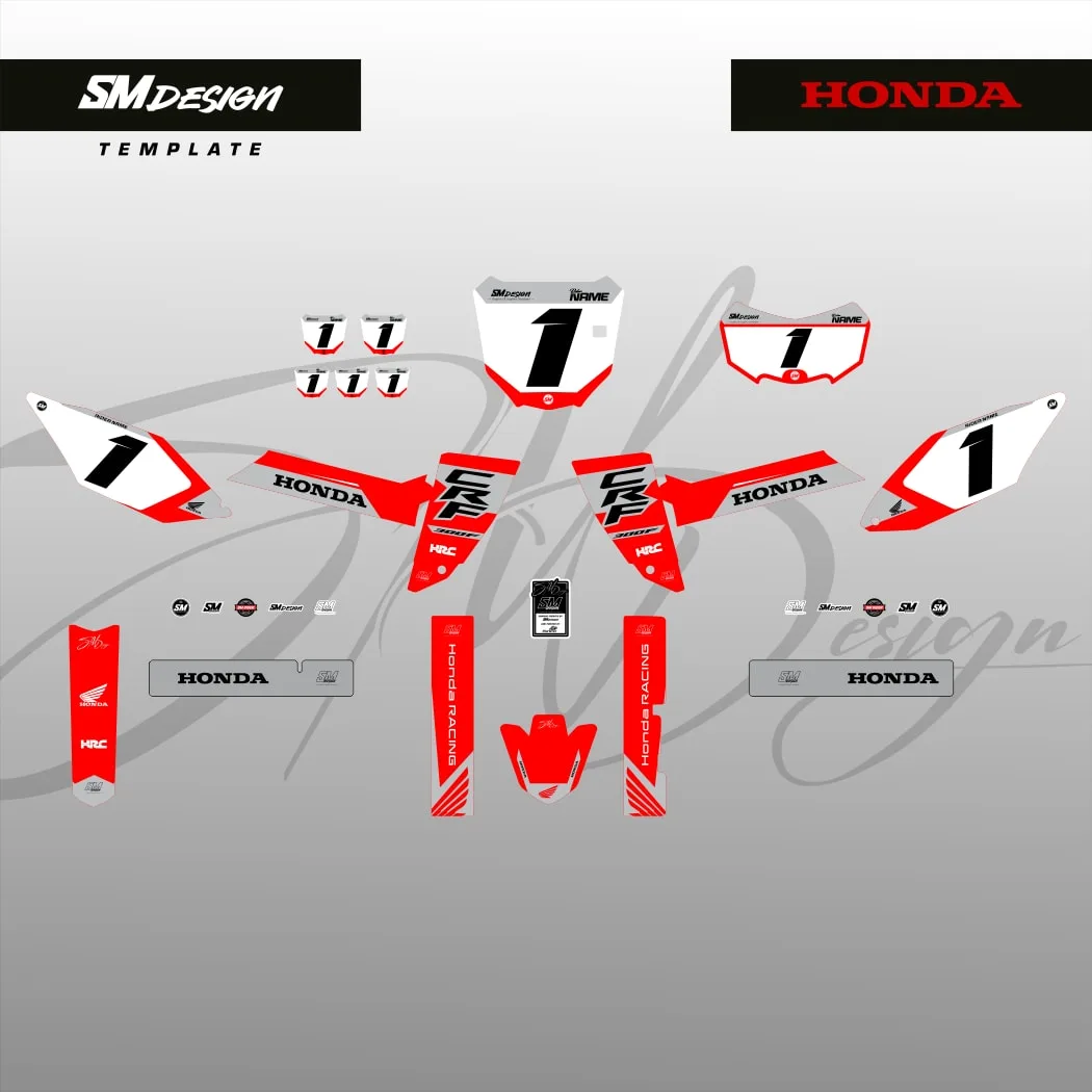 Kit Sticker Honda CRF300F #8 — Branco