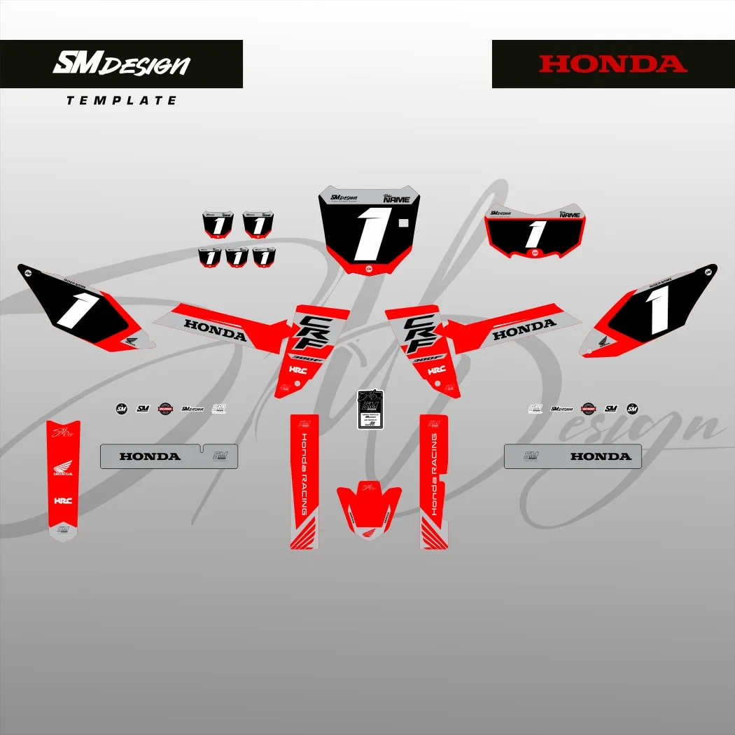 Kit Sticker Honda CRF300F #8 — Preto