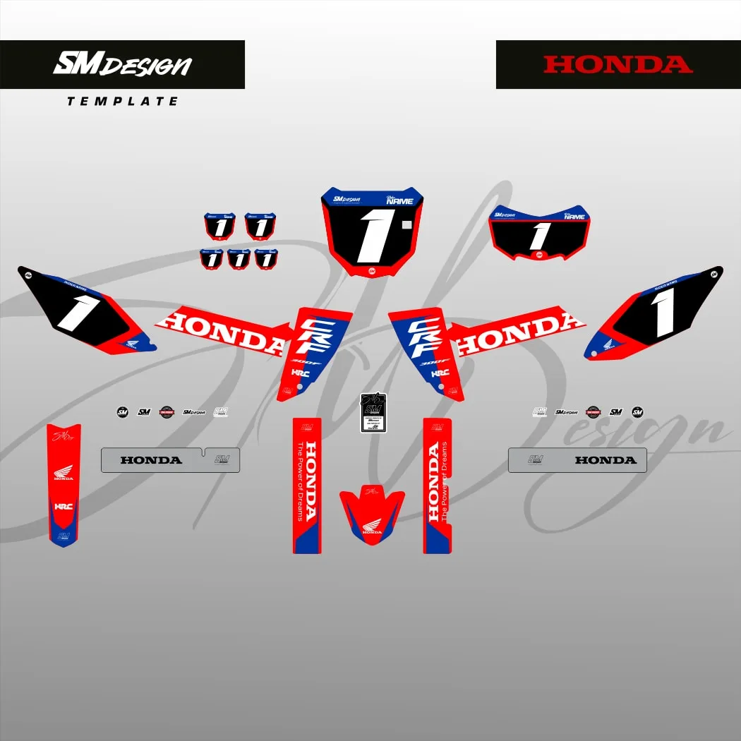 Kit Sticker Honda CRF300F #9 — Preto