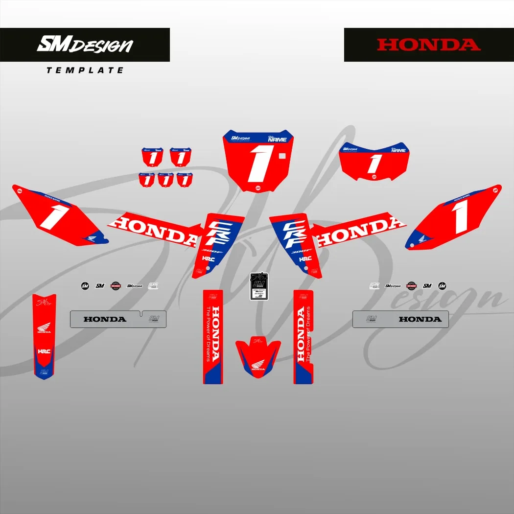 Kit Sticker Honda CRF300F #9 — Vermelho