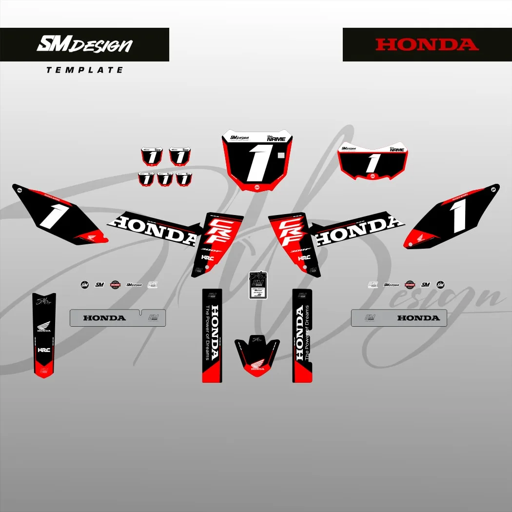 Kit Sticker Honda CRF300F #10 — Preto
