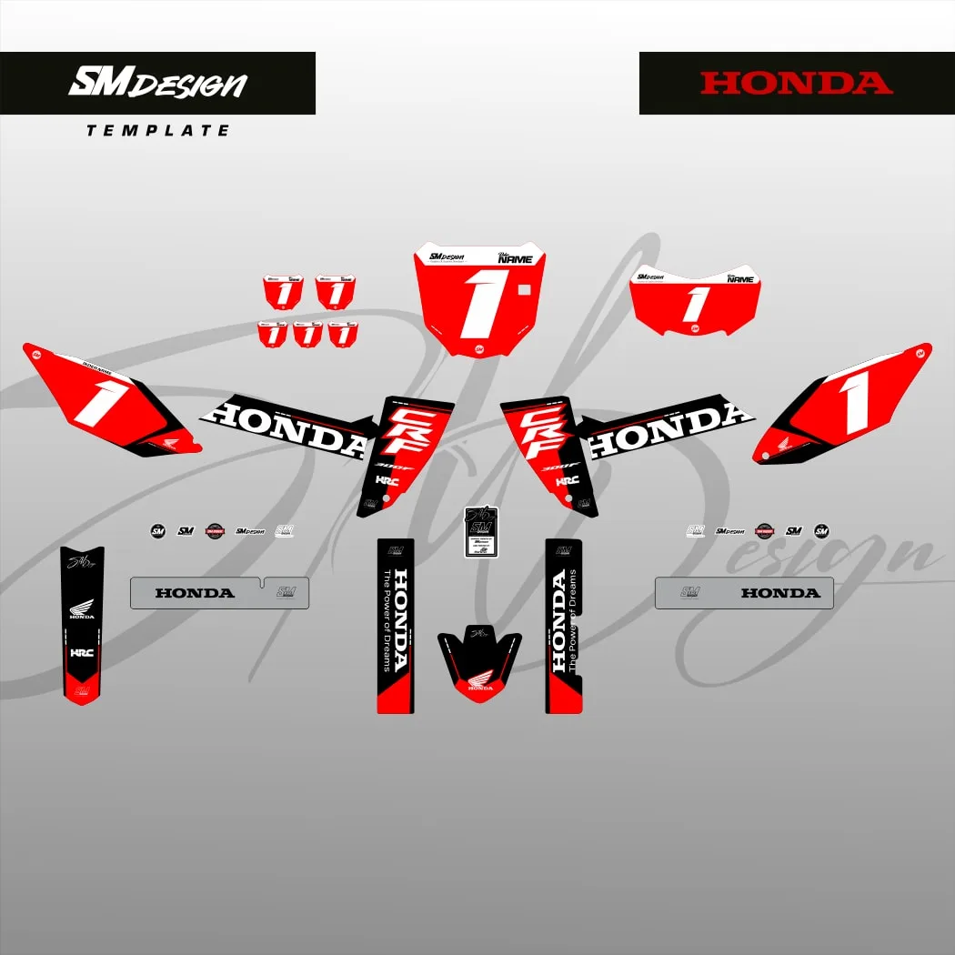 Kit Sticker Honda CRF300F #10 — Vermelho